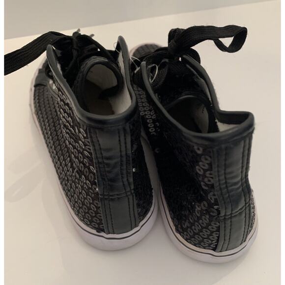 6M Balera Girls Hip Hop Black Sequin High Top Sneakers - Picture 8 of 11